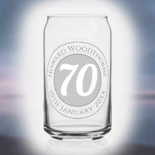 De Dag van de verjaardag met Naam, Leeftijd, & Dag Blikvorm Glas