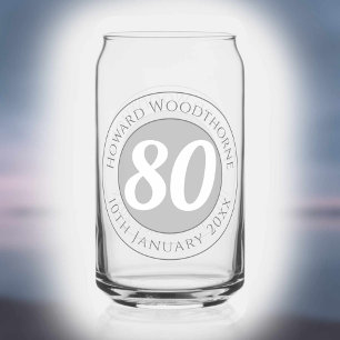 De Dag van de verjaardag met Naam, Leeftijd, & Dag Blikvorm Glas