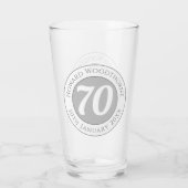 De Dag van de verjaardag met Naam, Leeftijd, & Dag Glas (Achterkant)