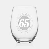 De Dag van de verjaardag met Naam, Leeftijd, & Dag Wijnglas Zonder Voet (Voorkant)