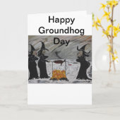 De Dag van Groundhog Kaart (Gele Bloem)