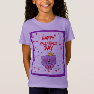DE DAG VAN HAPPY VALENTINE MET CUTE CAT T-SHIRT