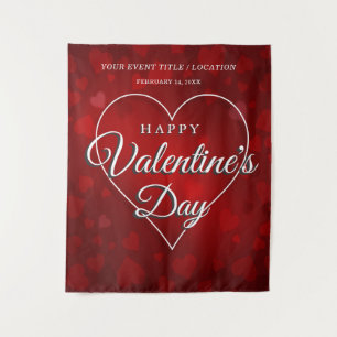 DE DAG VAN HAPPY VALENTINE ROMANTIC RED HEARTS BAN WANDKLEED