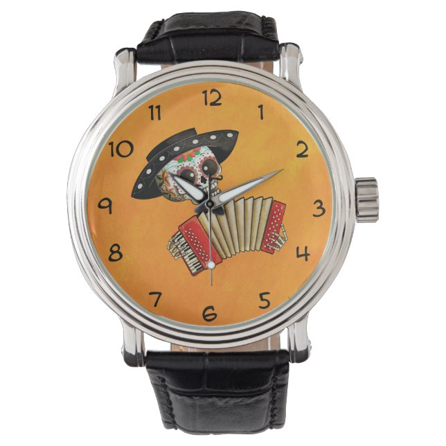 De dag van het dode skelet El Mariachi Horloge (Voorkant)