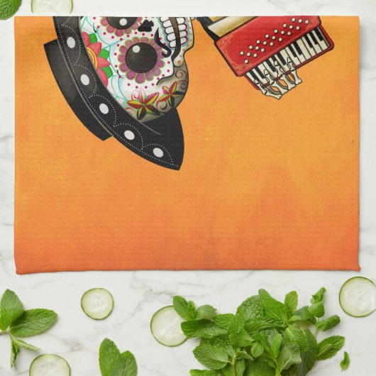 De dag van het dode skelet El Mariachi Theedoek (Gevouwen)