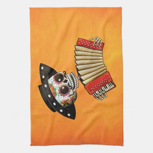 De dag van het dode skelet El Mariachi Theedoek (Verticaal)