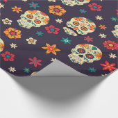 De dag van het dode suikerpatroon cadeaupapier (Hoek)