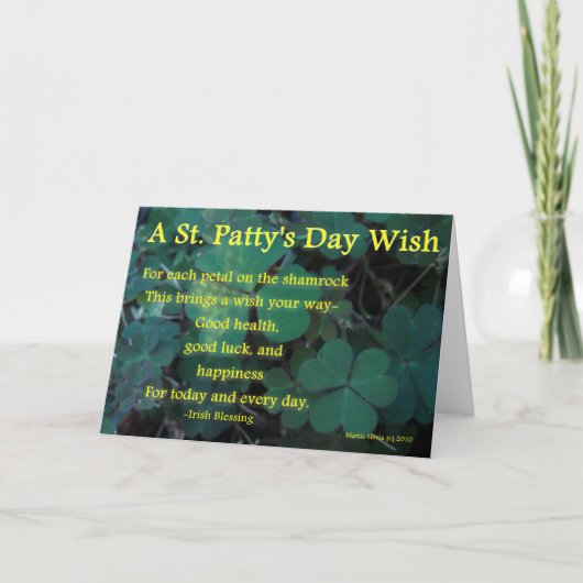 De Dag van het gelukkige St. Pasteitje - Klaver Kaart (Voorkant)