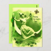 DE DAGDAG VAN DE ST-PATRICK MET SHAMROCKS BRIEFKAART (Voorkant / Achterkant)