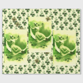 DE DAGDAG VAN DE ST-PATRICK MET SHAMROCKS CADEAUPAPIER (Vlak)