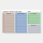 De dagelijkse planningschecklists van Blue Green B Post-it® Notes (Voorkant)