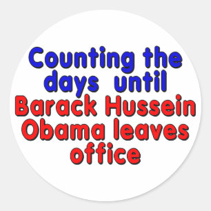 De dagen tot Barack Hussein Obama.. Ronde Sticker