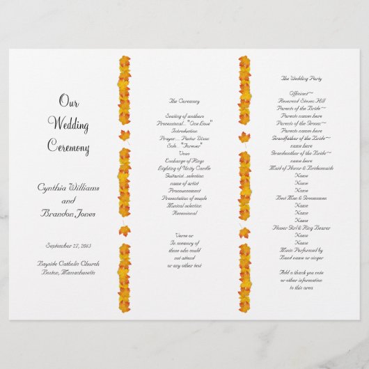 De dalende Sjabloon van het Tri-Fold Divided Progr (Voorkant)