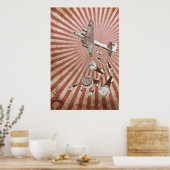 De daling slaat  Druk op Poster (Keuken)