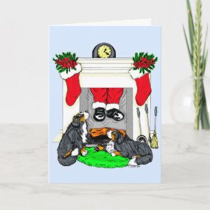 De Dalingen van de Kerstman van de Hond van MT van Feestdagen Kaart