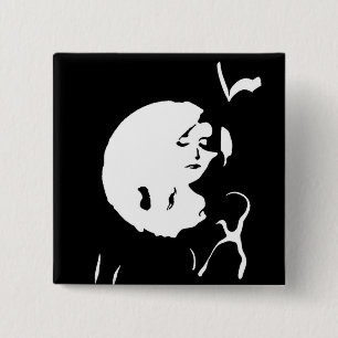 De dam vierkante button 5,1 cm