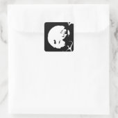De dam vierkante sticker (Tas)