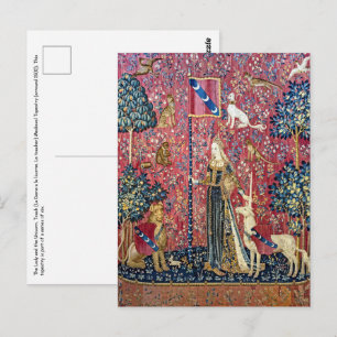 De Dame en de Eenhoorn, Tasten Briefkaart