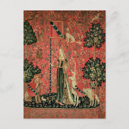 De dame en de Eenhoorn: 'Touch Briefkaart (Voorkant)