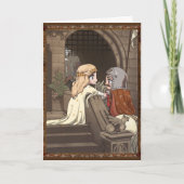 De Dame en de Ridder - Romantisch schilderij! Bedankkaart (Voorkant)