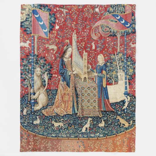 De Dame en de Unicorn, Hoorzitting Fleece Deken (Voorkant)