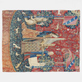 De Dame en de Unicorn, Hoorzitting Fleece Deken (Voorkant (Horizontaal))