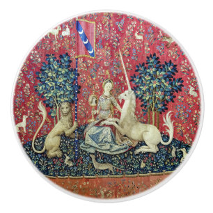 De Dame en de Unicorn. Keramische Knop