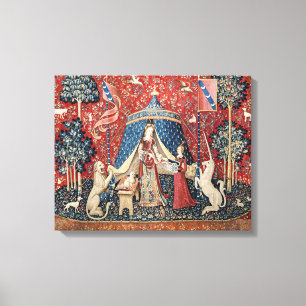 De Dame en de Unicorn, naar mijn enige wens Canvas Afdruk