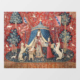 De Dame en de Unicorn, naar mijn enige wens Raamsticker