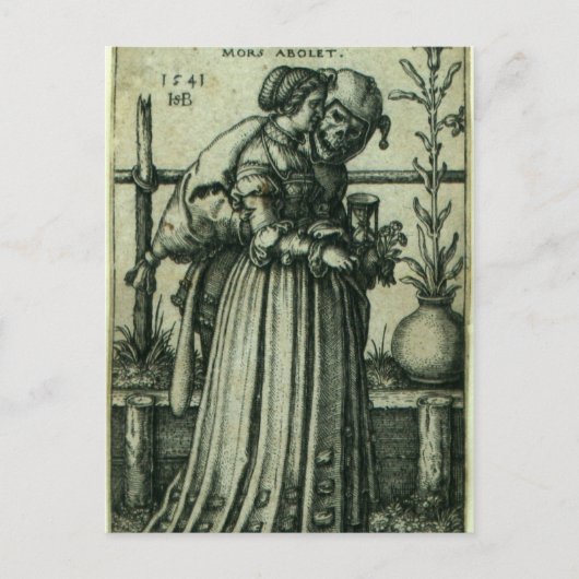 De Dame en Dood Briefkaart (Voorkant)