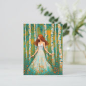 De dame in het bos briefkaart (Staand voorkant)