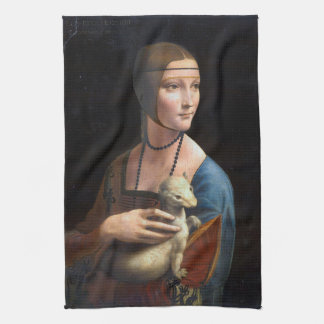 De dame met de weel van Leonardo da Vinci rena Theedoek