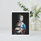 De Dame met een Ermine, Leonardo da Vinci Briefkaart (Staand voorkant)