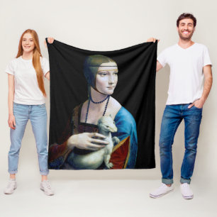 De Dame met een Ermine, Leonardo da Vinci Fleece Deken