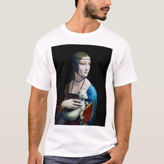 De Dame met een Ermine, Leonardo da Vinci T-shirt (Voorkant)