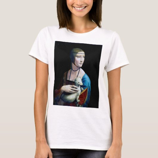 De Dame met een Ermine, Leonardo da Vinci T-shirt (Voorkant)