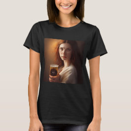 de dame met het bier t-shirt