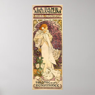 De dame van de Camellias  Art Nouveau Poster
