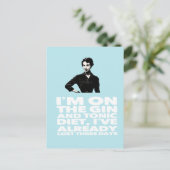 de dame van de Gin en de Tonic Diet Briefkaart (Staand voorkant)