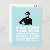 de dame van de Gin en de Tonic Diet Briefkaart (Voorkant / Achterkant)
