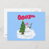 De dame van de sneeuw met Kerstmisboom OOps Feestdagenkaart (Voorkant / Achterkant)