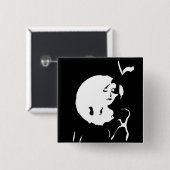 De Dame Vierkante Button 5,1 Cm (Voorkant /achterkant)