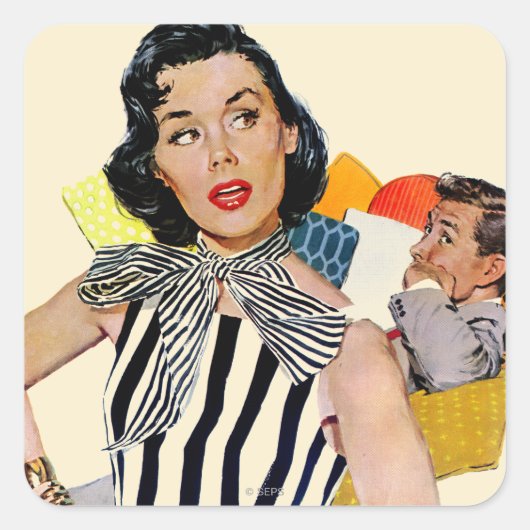 De dame was beledigd vierkante sticker (Voorkant)