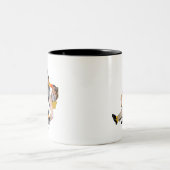 De dame werd beledigd 2 tweekleurige koffiemok (Center)