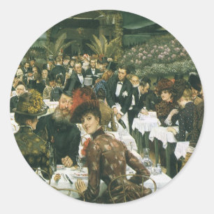 De dames van de kunstenaar door James Tissot, Vint Ronde Sticker