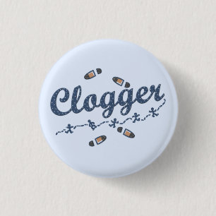 De Dancers van de logger tonen het Blauw van het R Ronde Button 3,2 Cm