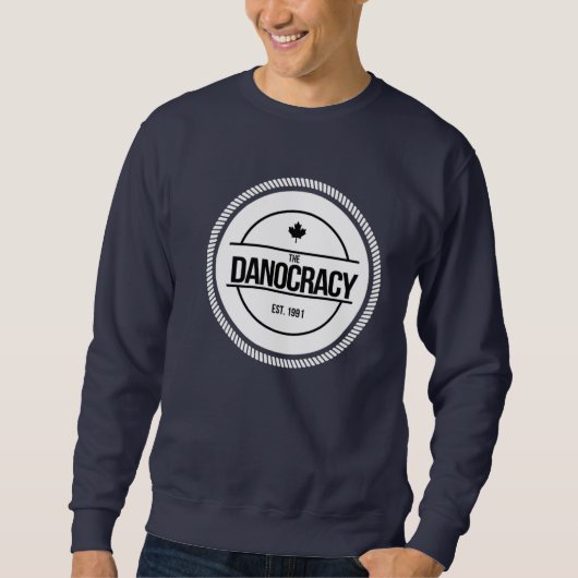 De Danocracy Navy Crew Neck Pullover Sweatshirts (Voorkant)