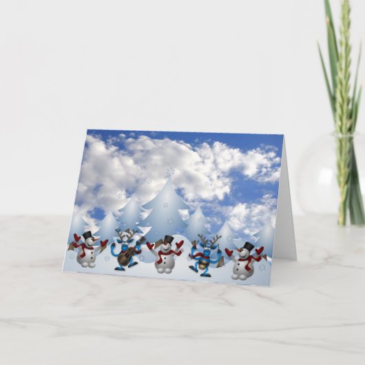 De Dans van de Lijn van Kerstmis Feestdagen Kaart (Voorkant)