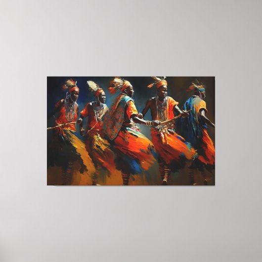 De dans van de Maasai, Afrika Canvas Afdruk (Voorkant)