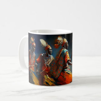 De dans van de Maasai, Afrika Koffiemok